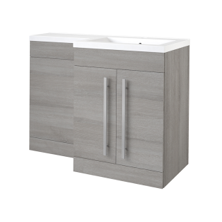 1100mm Silver Oak Right Hand 2 Door Matrix Combination Vanity Unit