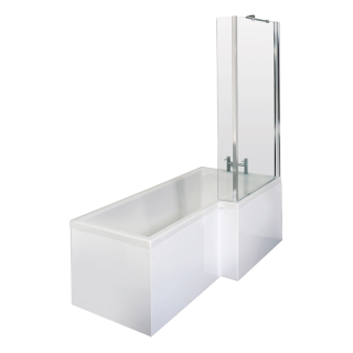 Right Hand Value L Shaped Complete Shower Bath Set (Left & Right Hand Available)