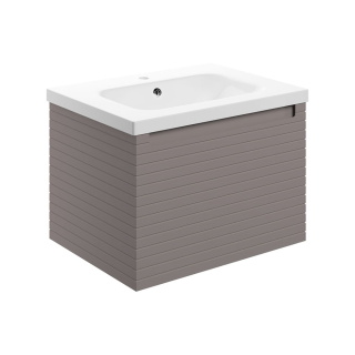 Matt Taupe 1 Tap Hole Ceramic Basin Align Wall Hung Vanity Unit (600mm - 800mm Available)