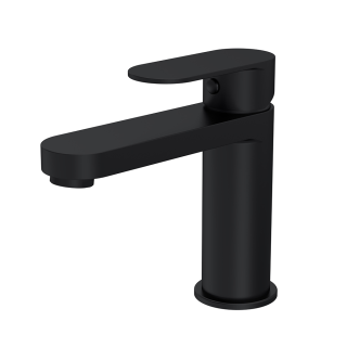 Matt Black Omega Halstatt Mono Basin Mixer Tap inc Clicker Waste