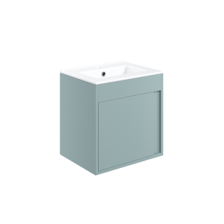 Matt Sea Green Wall Hung Elements Vanity Unit