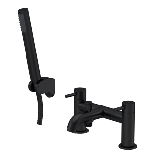 Matt Black Omega Cartegena Bath Shower Mixer Tap