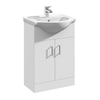 Value White Gloss Vanity Unit (450mm - 1200mm Available)