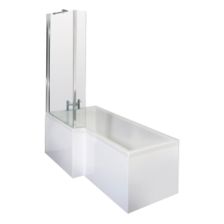 Left Hand Value L Shaped Complete Shower Bath Set (Left & Right Hand Available)