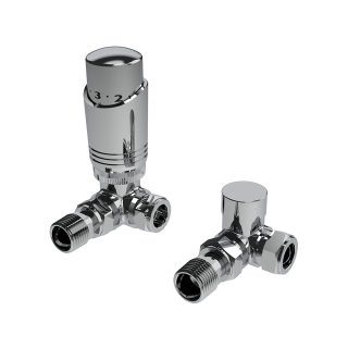 Chrome Corner Designer Thermostatic Radiator Valves