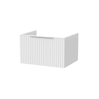 Matt White Wall Hung 1 Drawer Flume Fluted Vanity Unit