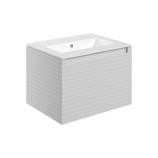 615mm Matt Mineral Grey 0 Tap Hole Thin Edge Ceramic Basin Align Wall Hung Vanity Unit (600mm - 800mm Available)