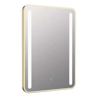Brushed Brass Frontier 500mm x 700mm Rounded Front-Lit LED Mirror