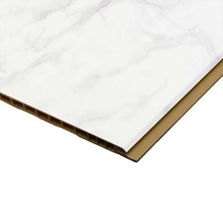 Hardex V Groove Marble White Wall Panel - 9mm - 600mm x 2500mm