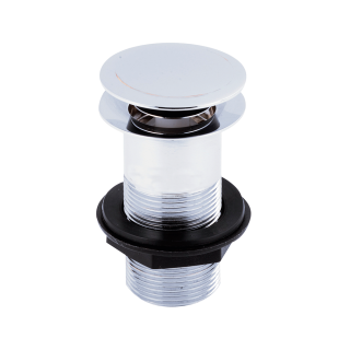 Chrome Round Unslotted Waste Clicker Basin Waste Basin Wastes (Choice of Colours & Waste Types)