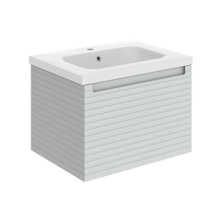 615mm Matt Mineral Grey 1 Tap Hole Ceramic Basin Align Wall Hung Vanity Unit (600mm - 800mm Available)