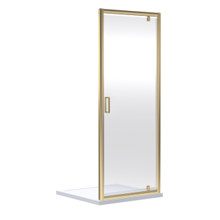 Brushed Brass Omega Pivot Shower Door (760mm - 900mm Available)