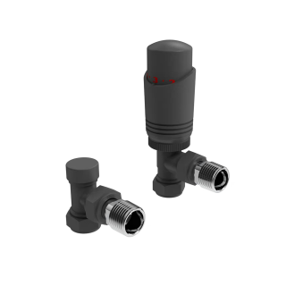 Anthracite Angled Designer Thermostatic Radiator Valves