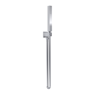 Chrome Square Pencil Shower Handset with Hose & Parking Bracket