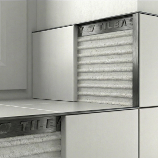 Brushed Gun Metal Metal Square Edge Tile Trim