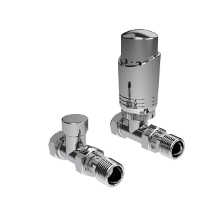 Chrome Straight Designer Thermostatic Radiator Valves