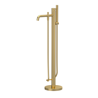 Brushed Brass Steeple Minimal Freestanding Bath Tap