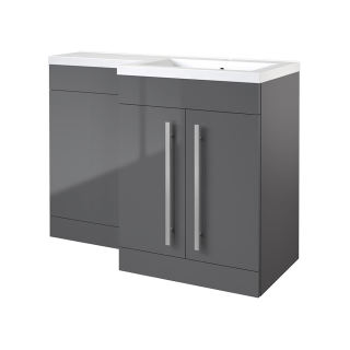 1100mm Storm Grey Gloss Right Hand 2 Door Matrix Combination Vanity Unit