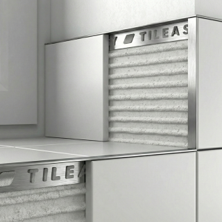 Brushed Chrome Metal Square Edge Tile Trim