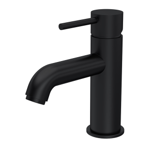 Matt Black Omega Cartegena Mono Basin Mixer Tap inc Clicker Waste