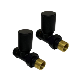 Black Straight Towel Radiator Valves