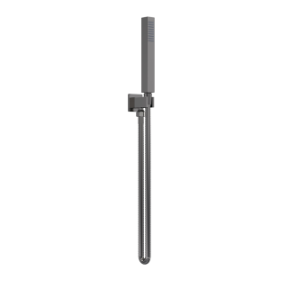 Brushed Pewter Square Pencil Shower Handset with Hose & Parking Bracket