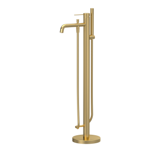 Brushed Brass Riven Pin Lever Freestanding Bath Tap