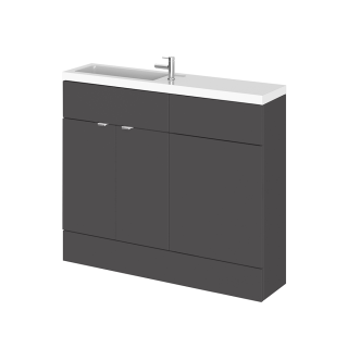 Grey Gloss Fusion Slimline Combination Vanity Unit (1000mm - 1200mm Available)