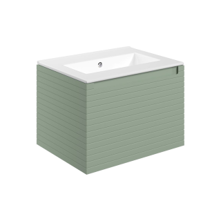 615mm Matt Willow Green 0 Tap Hole Thin Edge Ceramic Basin Align Wall Hung Vanity Unit (600mm - 800mm Available)