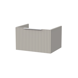Pebble Grey Wall Hung 1 Drawer Flume Fluted Vanity Unit