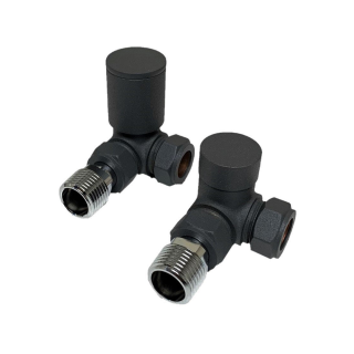 Anthracite Corner Towel Radiator Valves