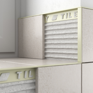 Ivory Plastic Square Edge Tile Trim