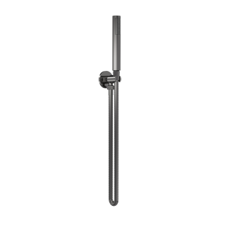 Brushed Pewter Round Pencil Shower Handset with Hose & Parking Bracket