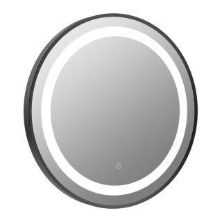 Matt Black Halo 600mm Round Front-Lit LED Mirror