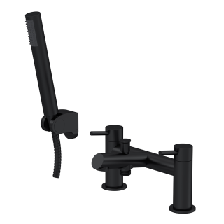 Matt Black Omega Navala Bath Shower Mixer Tap