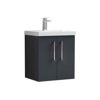Satin Soft Black Value Wall Hung Vanity Unit & Basin (500mm - 600mm Available)