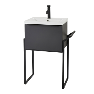 Matt Dark Grey Vanity Unit & Basin + Frame Kore Vanity Unit