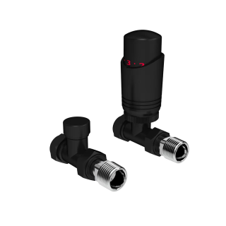 Black Straight Designer Thermostatic Radiator Valves