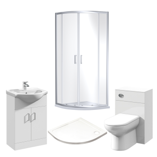 Chrome Value Quadrant Shower Combination Vanity Suite