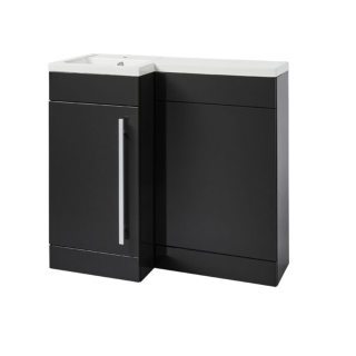 900mm Storm Grey Gloss Left Hand 1 Door Matrix Combination Vanity Unit