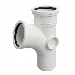 White 112½° (67½°) FloPlast Push-Fit 110mm Branch