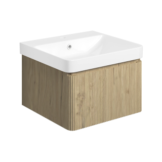Textured Oak Kuba Wall Hung Vanity Unit