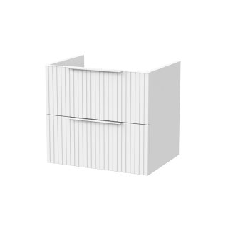 Matt White Wall Hung 2 Drawer Flume Fluted Vanity Unit