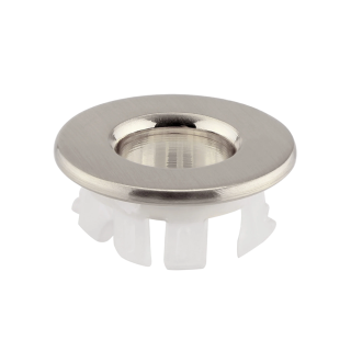 Brushed Nickel Round Basin Overflow Cover