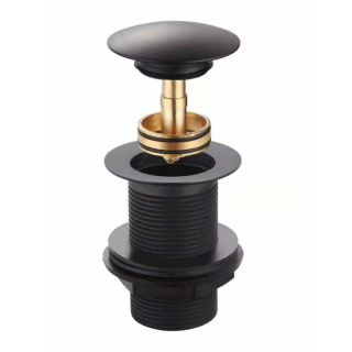 Black Round Unslotted Waste Easy Clean Basin Waste Basin Wastes (Choice of Colours & Waste Types)