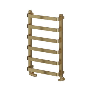 Brushed Brass Flora Designer Ladder Towel Radiator