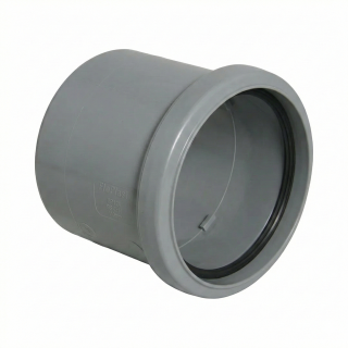 Grey Single Socket FloPlast Push-Fit 110mm Coupling