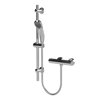 Chrome Round Omega Thermostatic Shower Slide Rail Kit