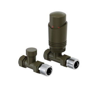 Matt Bronze Straight Designer Thermostatic Radiator Valves
