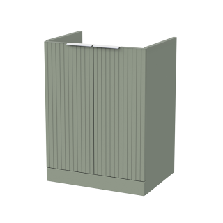 Fern Green Floor Standing 2 Door Flume Fluted Vanity Unit